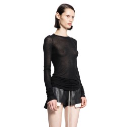 rib long sleeve tee in viscose silk rib jersey