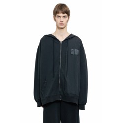 spliced zip-up hoodie