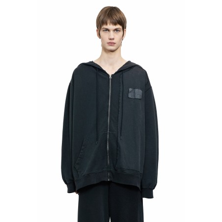 spliced zip-up hoodie