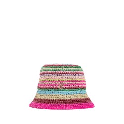 vlogo bucket hat in raffia