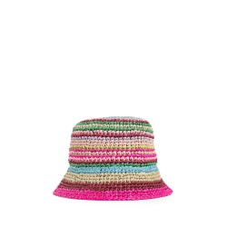 vlogo bucket hat in raffia