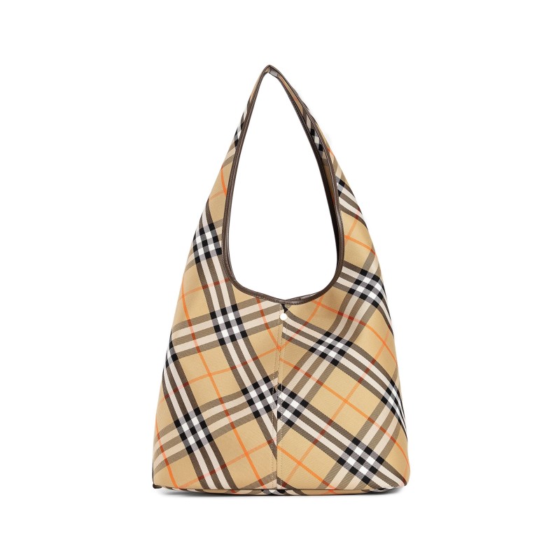 canvas check hobo bag