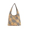 canvas check hobo bag