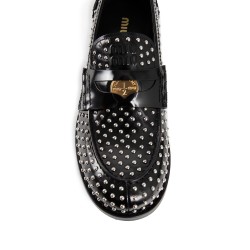 studded leather penny loafers