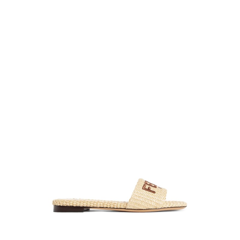 signature raffia slides