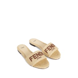 signature raffia slides