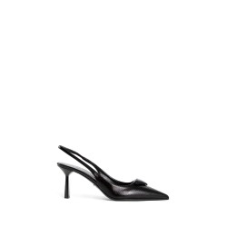 saffiano patent leather slingback pumps