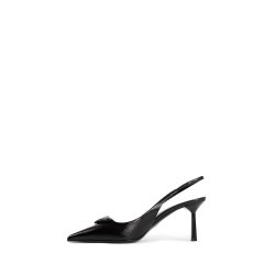 saffiano patent leather slingback pumps