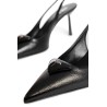 saffiano patent leather slingback pumps