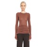 rib long sleeve tee in viscose silk rib jersey