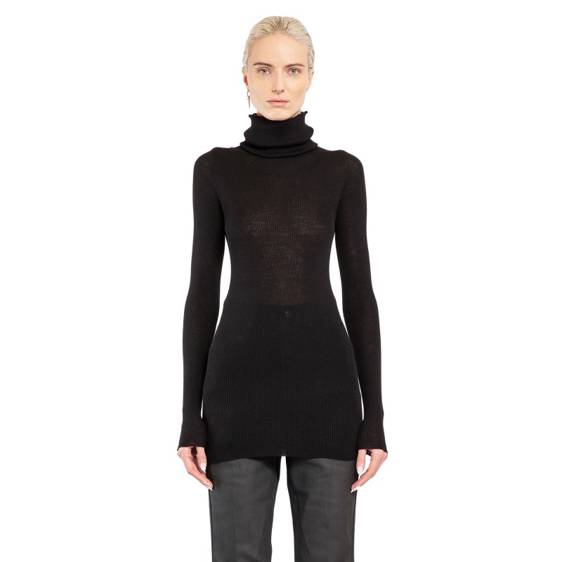 porterville turtleneck in lightweight ribbed-knit