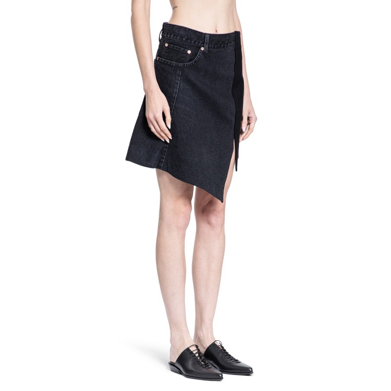 denim x wool melton skirt