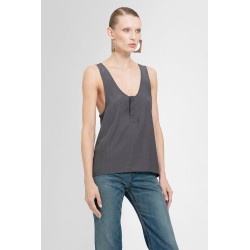 quarter-button tank top