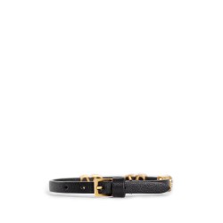 crystal vlogo leather bracelet