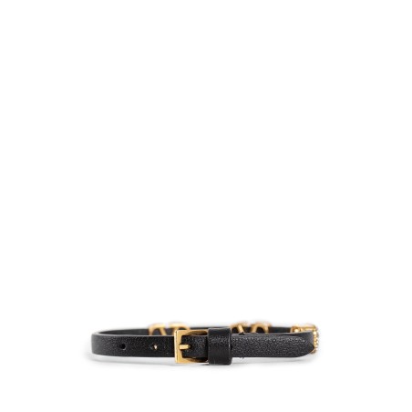 crystal vlogo leather bracelet