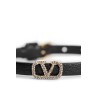 crystal vlogo leather bracelet