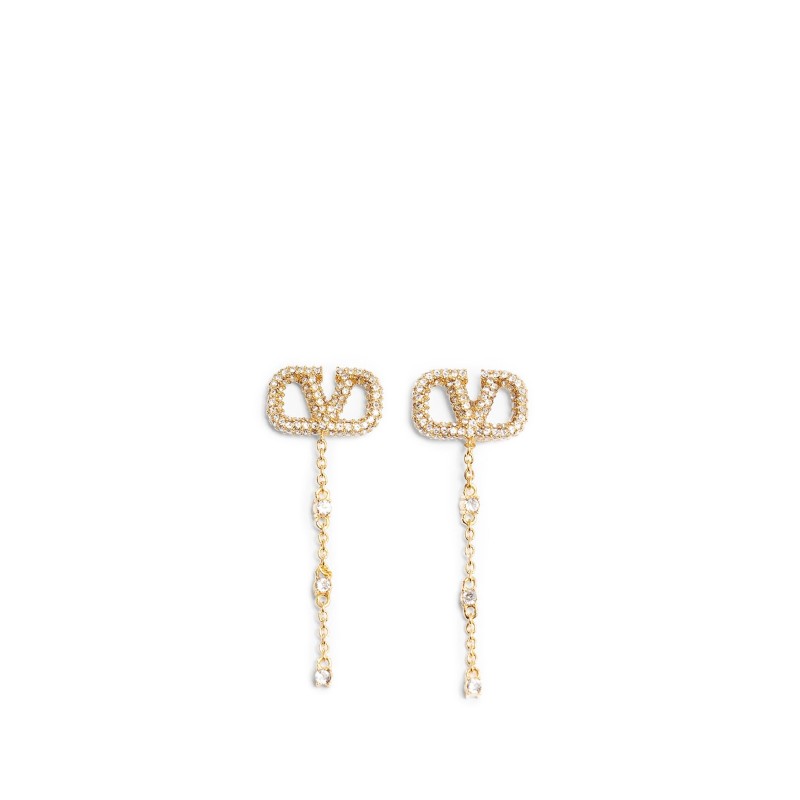 crystal vlogo earrings