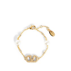 vlogo bracelet with crystals and