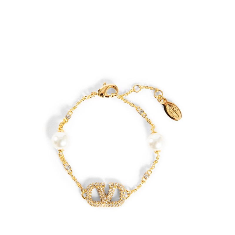 vlogo bracelet with crystals and