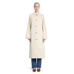 tumbled cotton silk trench coat