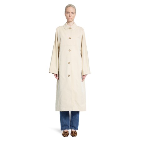 tumbled cotton silk trench coat