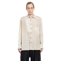 asymmetric bib shirt in cupro