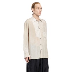 asymmetric bib shirt in cupro