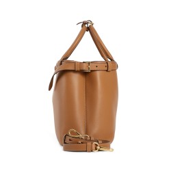 buckle medium top handle bag with double belt