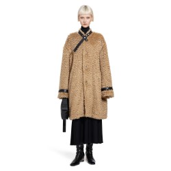 mohair coat with detachable leather neck strap