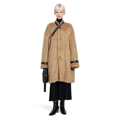 mohair coat with detachable leather neck strap