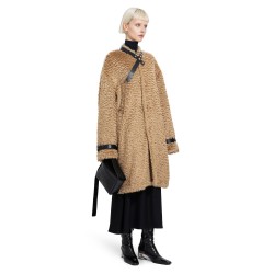 mohair coat with detachable leather neck strap