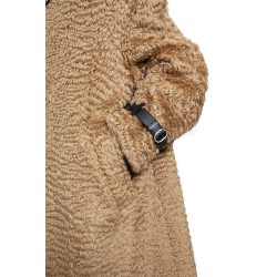 mohair coat with detachable leather neck strap