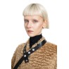 mohair coat with detachable leather neck strap