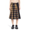 spliced pleated check skirt