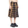 spliced pleated check skirt