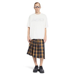 spliced pleated check skirt