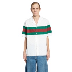 'gucci 1921' web print shirt