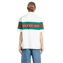 'gucci 1921' web print shirt