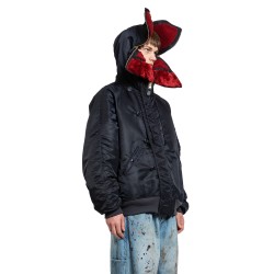 petal mouth hood bomber jacket