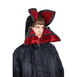 petal mouth hood bomber jacket