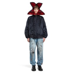 petal mouth hood bomber jacket