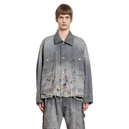 cut off denim coverall jacket