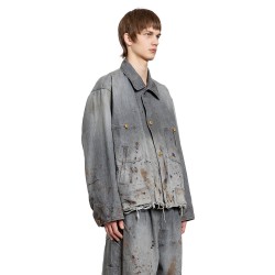 cut off denim coverall jacket