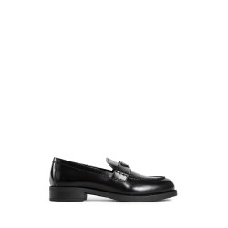 brushed leather loafers