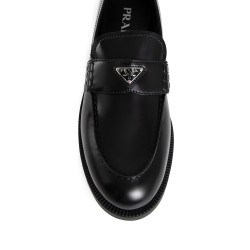 brushed leather loafers