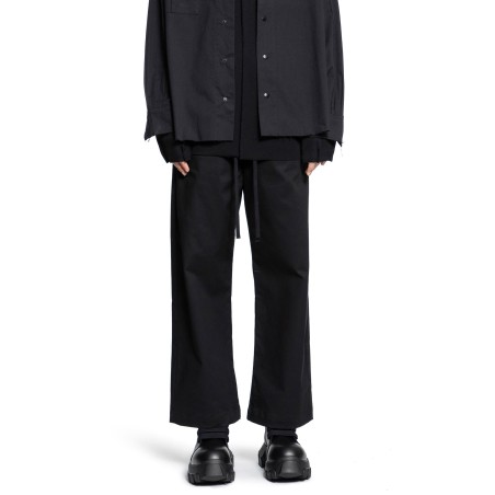 stretch wool felt drawstring trousers