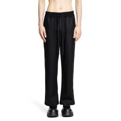 stretch wool felt drawstring trousers