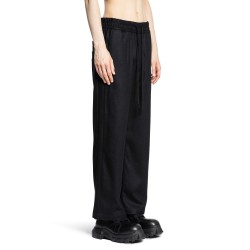 stretch wool felt drawstring trousers