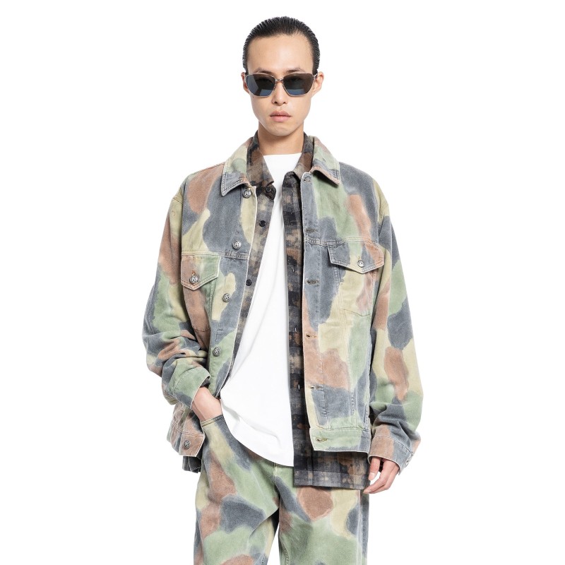 seasonal camouflage denim jacket