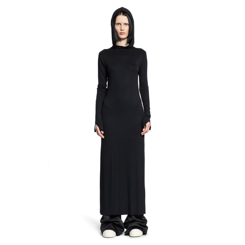 hooded stretch viscose jersey dress